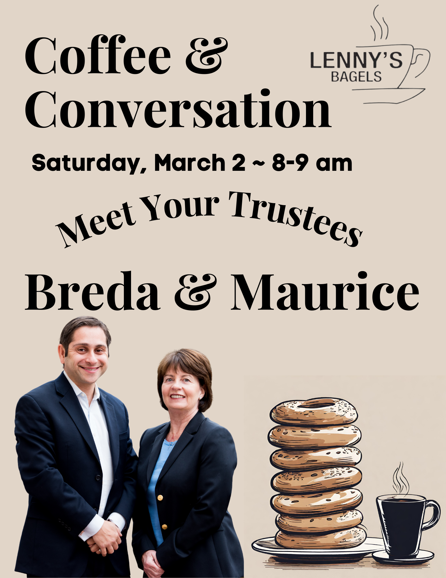 Coffee & Conversation with Your Trustees – Breda & Maurice